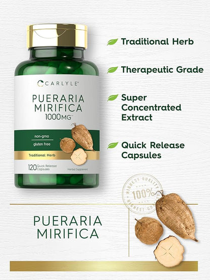 Carlyle Pueraria Mirifica Capsules | 120 Count | Root Extract | Non-GMO & Gluten Free Supplement