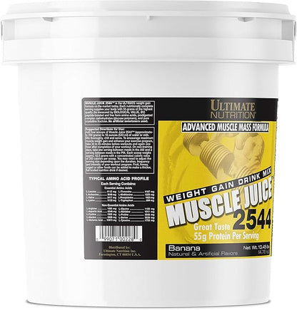 Ultimate Nutrition Muscle Juice, Weight Gain Drink Mix - Mass Gainer Workout Powder for Men & Women - Supplement for Lean Muscle Growth & Immune Support with 55g Protein - Banana, 10.45lb