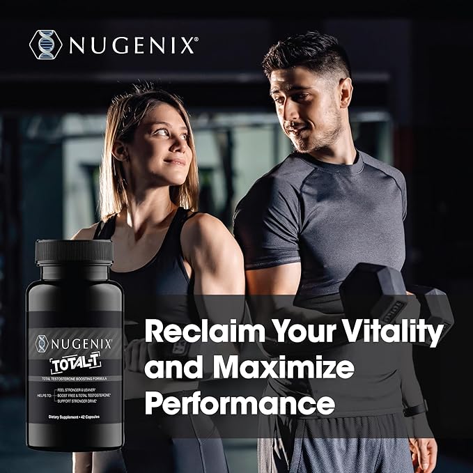 Nugenix Total-T, Free and Total Testosterone Booster Supplement for Men, 42 Count