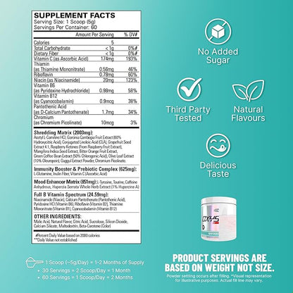 EHP Labs OxyShred Pre Workout Powder - Preworkout Powder with L Glutamine & Acetyl L Carnitine, Energy Boost Drink - Bahama Breeze/Beach, 60 Servings