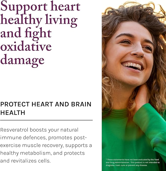 Reserveage Beauty Resveratrol 250 mg - Best Trans-Resveratrol - Vegan Antioxidant Supplement for Cellular & Heart Health - Aids Healthy Aging & Immune Health - 60 Vegetable Capsules
