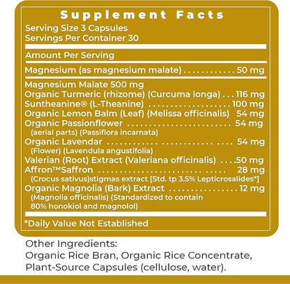 Premier Research Labs Tranquinol - Natural Sleep Aid Supplement for Deep Sleep Support and Calm Mind | Magnesium, Turmeric, Lemon Balm & Saffron Extract - Pure Vegan - 90 Plant-Source Capsules
