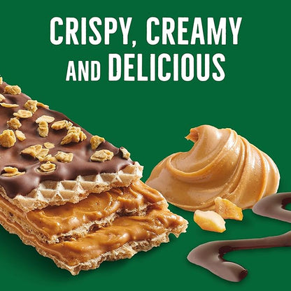 Nature Valley Crispy Creamy Wafer Bars, Peanut Butter Chocolate, 4g Protein, 5 Bars, 6.5 oz