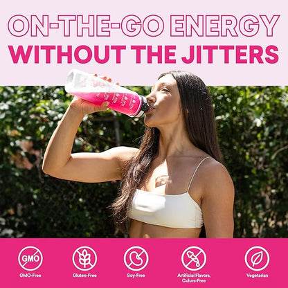 EBOOST Super Powder Drink Mix - Pink Lemonade 0.2 oz 20 Pack Hydration Energizer Electrolytes Powder - 13 Vitamins & Minerals - 110 mg Caffeine - 0 Added Sugar - No Artificial Flavors or Sweeteners
