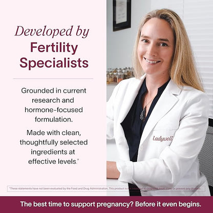 Ladywell Prenatal Multivitamin | Conception, Pregnancy & Postpartum | Key Ingredients Including DHA, Folate & Iron | Expertly-Formulated & Tested | Designed for Absorption with Nausea Support, 60 Ct