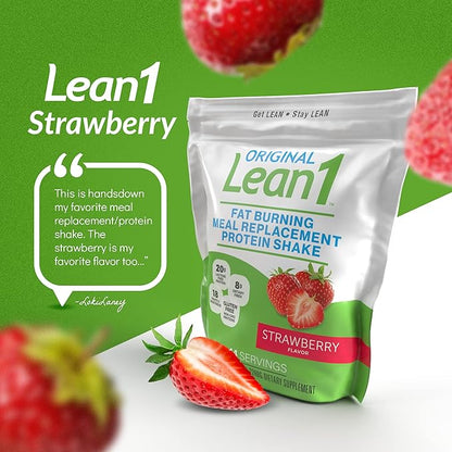 Lean1 Meal Replacement Protein Shake, Strawberry Flavor, 44 Servings in 5 Pound Bag