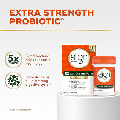 Align Probiotic Extra Strength, Probiotics for Women and Men, #1 Doctor Recommended Brand‡, 5X More Good Bacteria to Help Support a Healthy Digestive System*, 21 Capsules