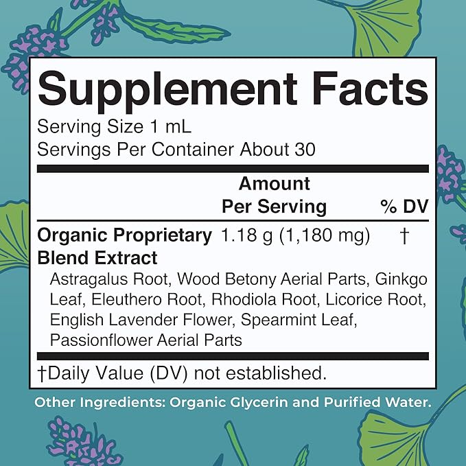 MARYRUTH'S Kids Focus & Attention Drops | USDA Organic Drops | Ginkgo Biloba | Rhodiola Root & Licorice Root | Adaptogenic | Calm | Vegan | Non-GMO | Gluten Free | 30 Servings