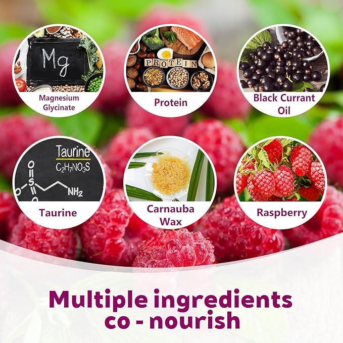 Magnesium Glycinate Gummies 400mg, Chewable Sugar Free Magnesium Supplement with Magnesium Glycinate, Magnesium Malate and Protein for Sleep, Relaxation, Brain & Muscle - Vegan (60 Count, Raspberry)