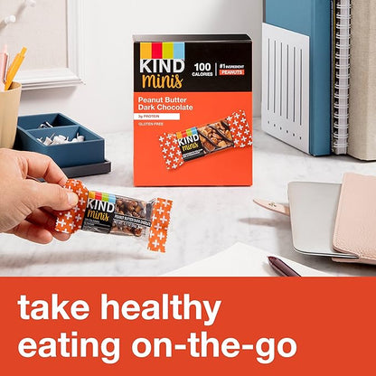 KIND Bar Minis,Variety Pack,Dark Chocolate Nuts and Sea Salt,Peanut Butter,Caramel Almond,Healthy Snacks,3g Protein,Gluten Free,Low Sugar/Calorie Snacks,(Pack of 60)