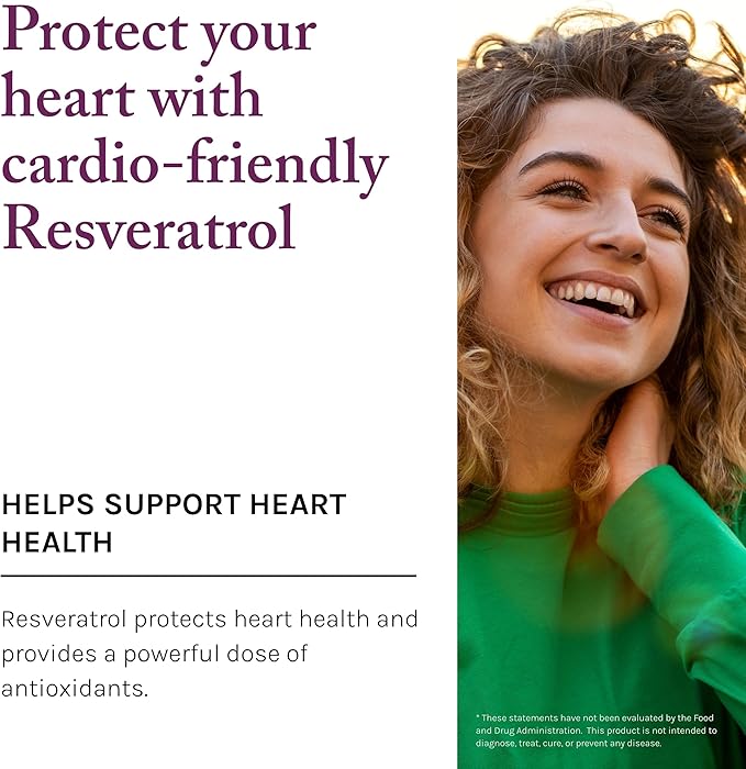 Reserveage Beauty, Resveratrol 100 mg, Antioxidant Supplement for Heart and Cellular Health, Supports Healthy Aging and Immune System, Paleo, Keto, 60 Capsules (60 Servings)
