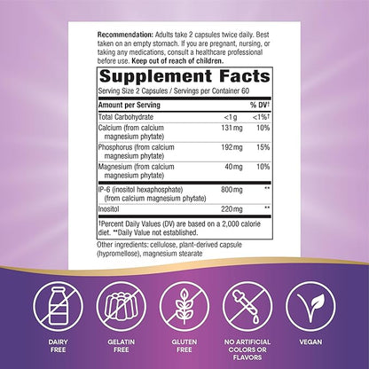 Nature's Way Cell Forté IP-6 & Inositol Immune Support Supplement with Calcium, Phosphorus, and Magnesium*, Gluten-Free, Vegan, 120 Capsules (Packaging May Vary)
