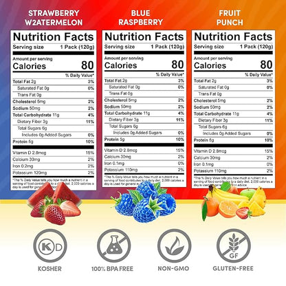 Designer Wellness Energy Smoothie, Real Fruit, 100mg Natural Caffeine, 5g Protein, Low Carb, Zero Added Sugar, Gluten-Free, Variety Pack, 12 Count
