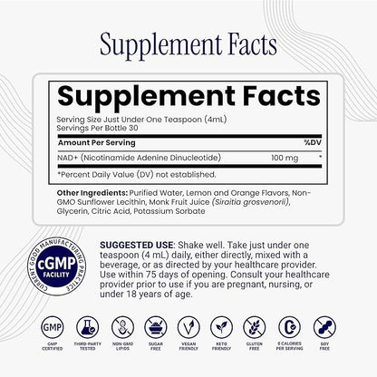 Rho Nutrition Liposomal NAD+ – Liquid Supplement Designed to Help Support Absorption – Active Form of NAD+ Helps Support Normal Cellular Health, Healthy Aging, Energy Metabolism & Vitality – 3 Pack