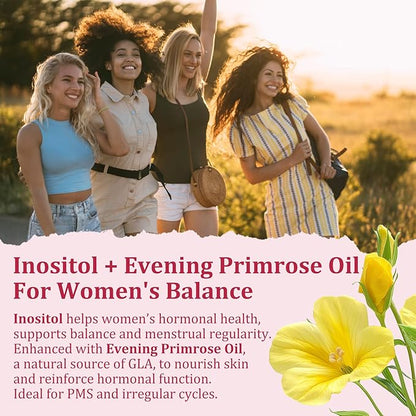 Nextdia Inositol Gummies with Evening Primrose Oil for Women + Organic Blue Spirulina Gummies