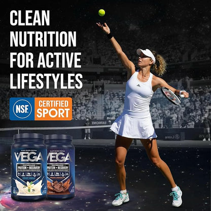 Vega Sport Premium Protein Powder + Recovery Bundle - Vanilla (20 servings) and Chocolate (19 servings) 30g Plant Based Protein, 5g BCAAs, Low Carb, Keto, Pea Protein for Women and Men