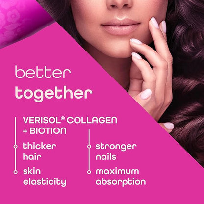 Zena Nutrition Liquid Collagen Peptides and Biotin, 2500mg Verisol Bioactive Collagen Peptides, 5000mcg Biotin, Hair, Skin, Nail Supplement for Women and Men, Mixed Berry, 90 Servings, 30 fl oz