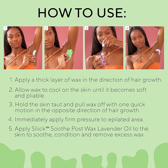 Sliick Hard Wax Beads for Hair Removal, Coconut Melon - Stripless Wax Beads for Face, Body & Sensitive Skin, DIY At-Home Waxing, 8 oz