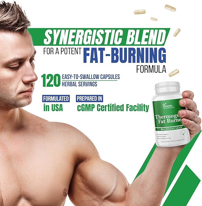 Thermogenic Fat Burner for Women and Men - Appetite Suppressant for Weight Loss - Includes Green Tea Extracts for Bloat Relief - Metabolism Booster - 120 Weight Loss Pills