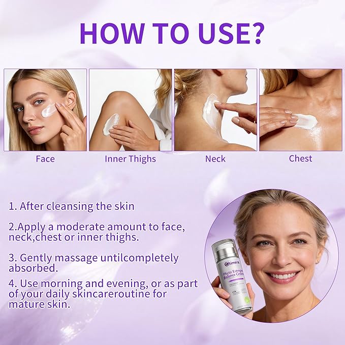 Estrogen Cream for Menopausal Women, Natural Plant Estrogen Cream - Soy Isoflavones + Wild Yam - Moisturizes and Thins Skin, Relieves Hot Flashes & Night Sweats - Paraben-Free, 3-Month Supply (100ml)