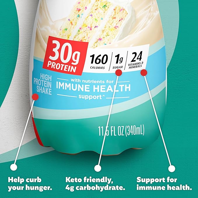 Premier Protein Shake,Cake Batter,30g Protein,No Added Sugar,24 Vitamins & Minerals to Support Immune Health,11.5 fl oz (Packaging May Vary),(Pack of 24)
