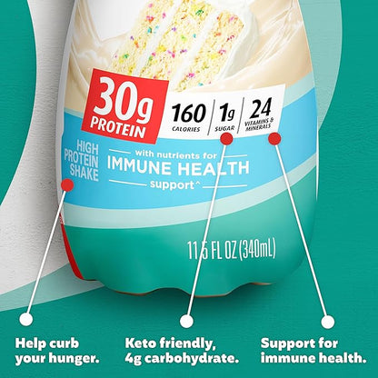 Premier Protein Shake,Cake Batter,30g Protein,No Added Sugar,24 Vitamins & Minerals to Support Immune Health,11.5 fl oz (Packaging May Vary),(Pack of 24)