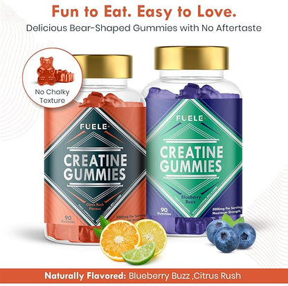 Creatine Monohydrate with L-Carnitine, Beta-Alanine, BCAAs - Enhance Performance and Recovery with Creatine Gummies and Pre Workout for Fitness and Atheletes - 5000mg Per Serving