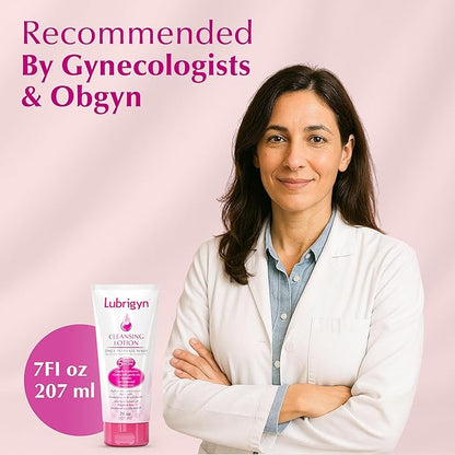 Lubrigyn - Cleansing Lotion, Moisturizing and Replenishing Daily Feminine Wash, Hyaluronic Acid-Enriched Feminine Care for Dry and Delicate Skin, pH Balancing Wash with Fitoextract Complex, 7 fl oz