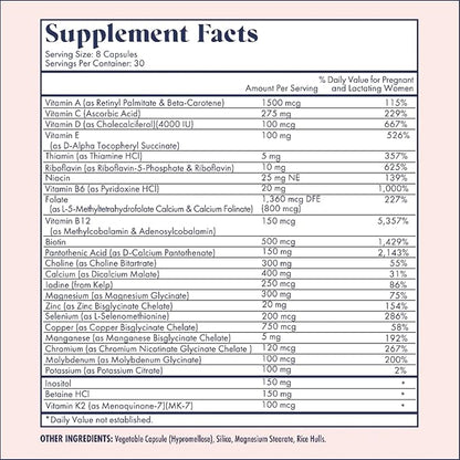 FullWell Women's Prenatal Essentials - Women’s Prenatal Multivitamin & Fish Oil - Supports Maternal Health & Fetal Development - Omega 3, DHA, Folate & Choline- 30 Servings