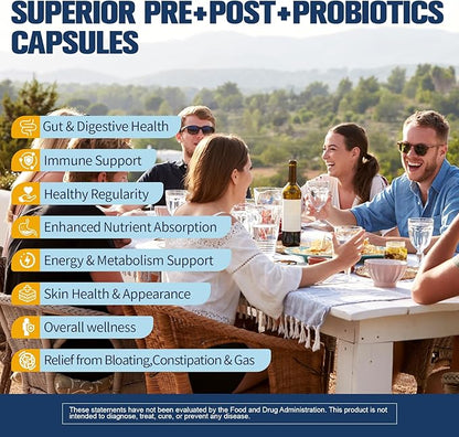 Totaria (2 Packs) 5-in-1 Probiotic Prebiotic & Postbiotic for Women Men, 60 Billion CFU 24 Strains w/Digestive Enzymes, Slippery Elm, Daily Complete Gut Health, Digestive & Immune Support
