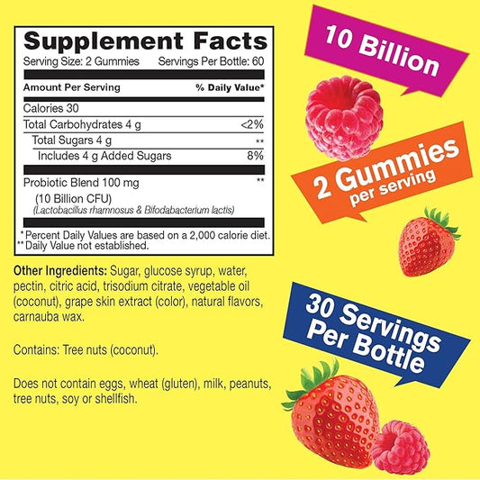 WellYeah Probiotics for Women Gummies - 10 Billion CFU - for Digestive Support, Gut Health, and Feminine Health Support - Natural Sourced Flavors - Vegan, Delayed Release Womens Probiotic - 60 Gummies