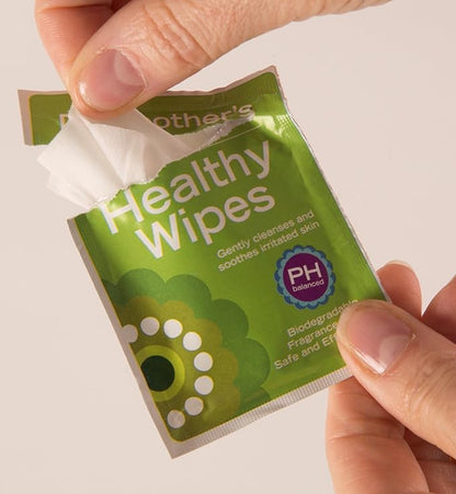 Dr. Soother's Healthy Wipes - PH Balanced Feminine Hygiene, Unscented, Hypoallergenic, Alcohol & Fragrance Free - 60 Individually Wrapped Cleansing Wipes for Women & Girls