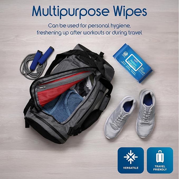 Inspire Adult Wet Wipes, Wash Cloths, Incontinence & Cleansing for Elderly Extra Large, 8"x12" (Pack of 8)