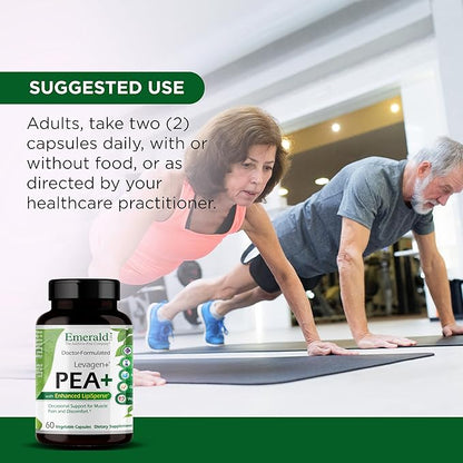 Emerald Laboratories Pea+ with Levagen+ - Support Joint & Muscle Health with Meriva Curcumin, OptiMSM & Levagen+ Pea* - Non-GMO, Vegan, Gluten-Free - 60 Vegetable Capsules