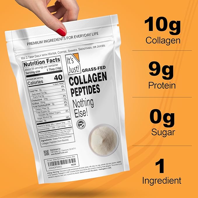 It's Just! - Collagen Peptides, Protein Powder, 40 Ounce, GrassFed Collagen (Bovine)