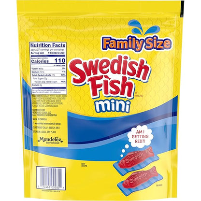 SWEDISH FISH Mini Soft & Chewy Gummy Candy, Family Size, Bulk Candy, 1.8 lb