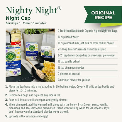 Traditional Medicinals Tea, Organic Nighty Night Extra, Promotes a Good Night's Sleep, 16 Tea Bags (Pack of 2)