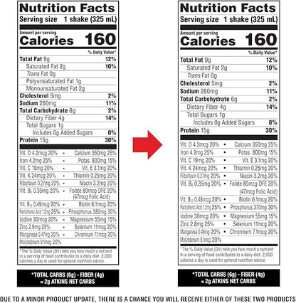 Atkins Dark Chocolate Royale Protein Shake, High Protein Shakes, Low Glycemic, Low Carb and Low Sugar Chocolate Flavored Protein Shakes, Keto Friendly, 12 Count