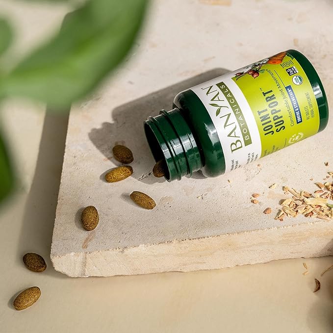 Banyan Botanicals Organic Joint Support–Advanced Mobility & Flexibility Supplement with Boswellia,Guggulu Resin & Turmeric–Natural Lubrication for Cartilage, Bones & Muscles-90 Tablets-USDA Organic