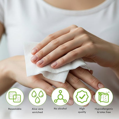 Care Touch Cleaning Wipes - Body Wipes for Adults - No Rinse, Cleansing Shower Wipes - Disposable Bathing Wipes - Great for Camping, Gym and Travel (80 Bath Wipes, 10 pack of 8 Wipes)