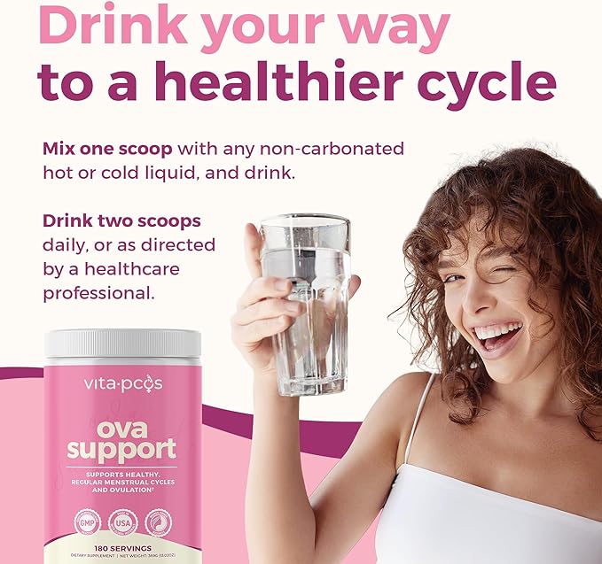 VITA-PCOS Myo-Inositol & D-Chiro Inositol Supplement for Women – 90 Day Supply Fertility Supplements for Women, PCOS Supplements, OvaSupport with 40:1 Ratio MyoInositol 2000mg & D-Chiro 50mg, 13.02oz