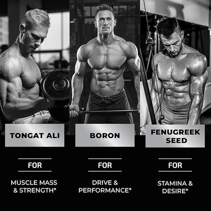 Testosterone Supplement for Men for Muscle Growth, Stamina & Performance | Testosterone Booster Muscle Builder for Men | Test Boost Max with Tongat Ali | Test Booster & Male Enhancement | 60 Gummies