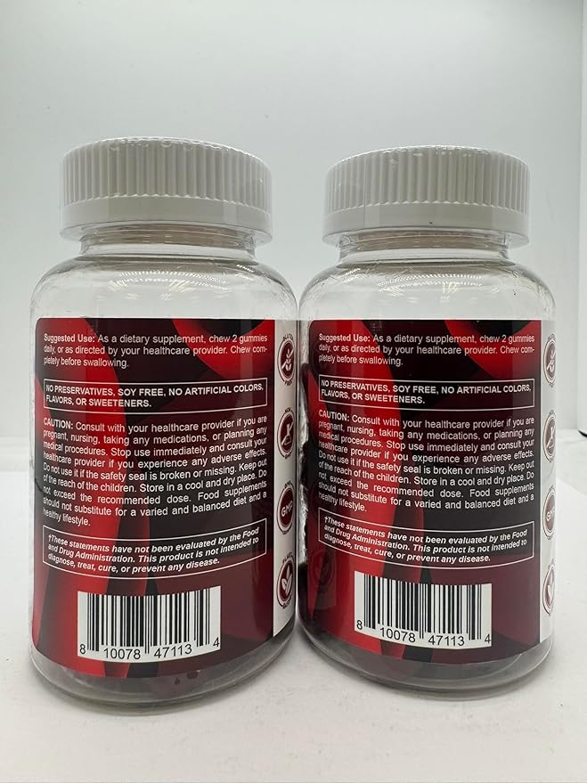 Vitamatic Tart Cherry 360mg & Celery Seed 30mg Gummies – Botanical Herbal Supplement – Vegan, Non-GMO, Gluten Free – 60 Gummies – Concentrated Plant Extract - 2 Pack