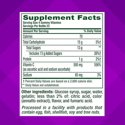 vitafusion Extra Strength Power C Gummy Vitamins, Tropical Citrus Flavored Immune Support (1) Vitamins, 92 Count
