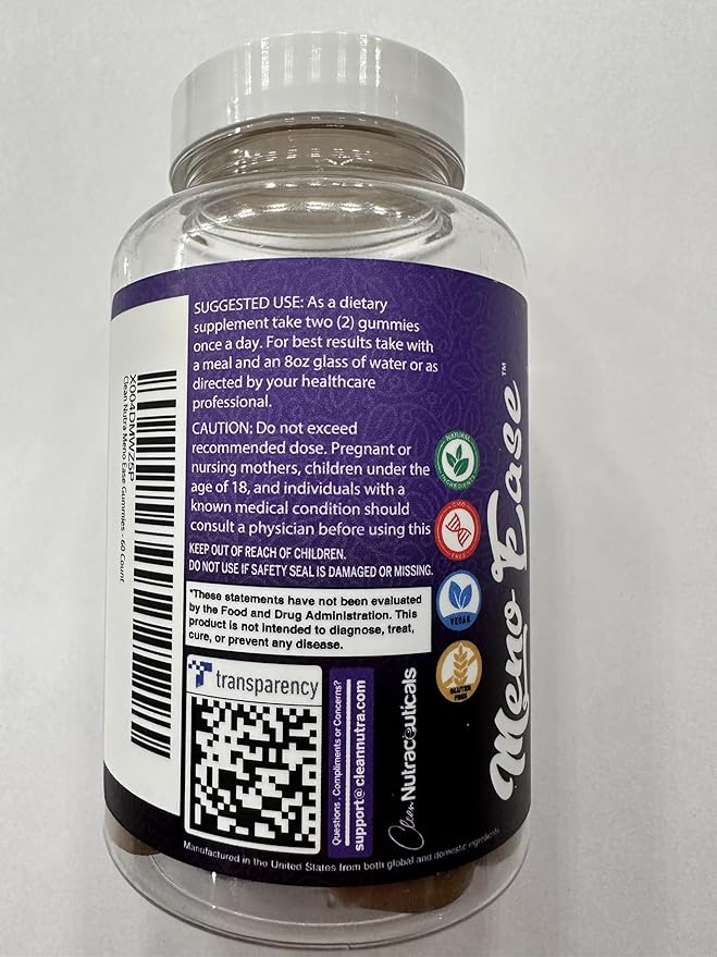 Menopause Supplement for Women Gummies with Black Cohosh, Wild Yam, DIM, Magnesium, Red Clover Chasteberry for Hormone Balance Relief Night Sweats Mood Plus Bergamot, Vitamin D3, Vitamin B6 B12