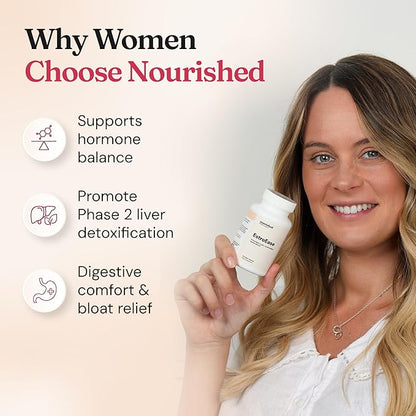 Nourished Natural Health EstroEase – Hormone Balance for Women, Menstrual Cycle and PMS Support Supplement for Women - PMS Relief from Cramps, Bloating and Mood Swings – Vegan, Non-GMO – 240 Capsules