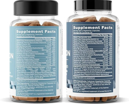 Conception for Her & Conception for Him Bundle - Fertility Supplements for Couples - Hormonal Balance, Cycle & Ovulation Support + Sperm Count, Motility & Strength - 120 Vegetarian Capsules