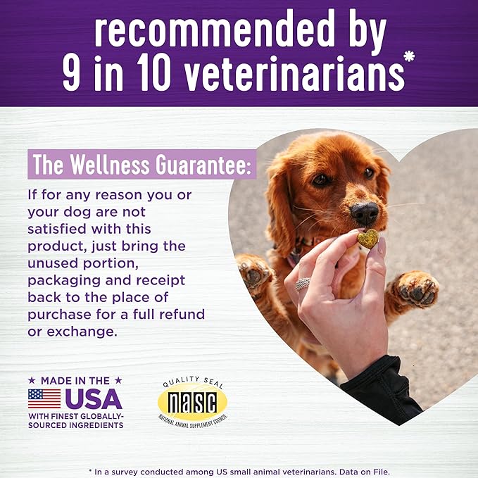 Wellness Tasty Cheese Flavored Soft Chews Calming Supplements for Dogs, 45 Count