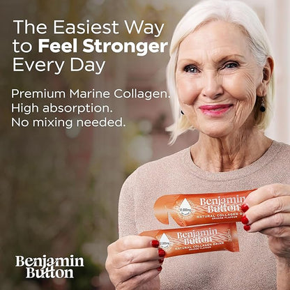 Marine Collagen Liquid Sachet w/Hyaluronic Acid & Vitamin C | for Hair, Skin, Nails & Joints | 12,000mg High Strength Hydrolysed Collagen (1.01 Fl Oz (Pack of 28), Orange)