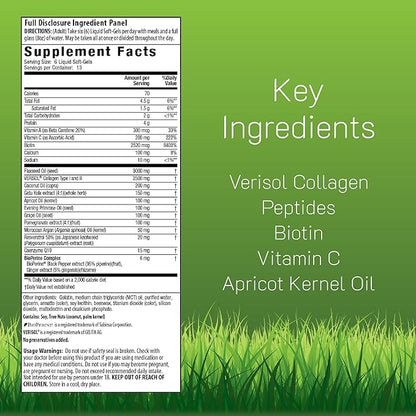 Irwin Naturals Collagen Beauty – 80 Liquid Soft-Gels – Advanced Skin, Hair & Nail Nourishment